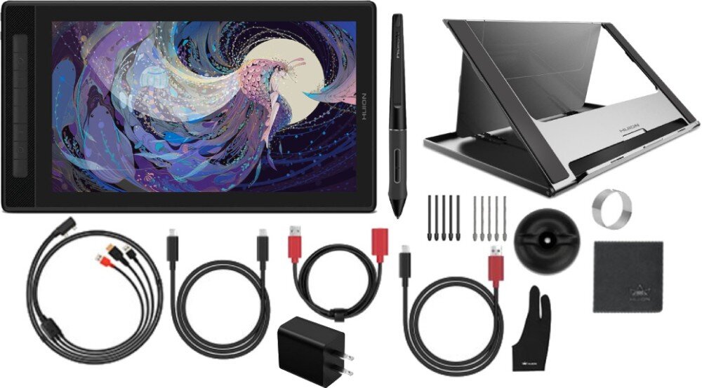 Tablet graficzny HUION Kamvas Pro 16 2.5K zestaw opakowanie