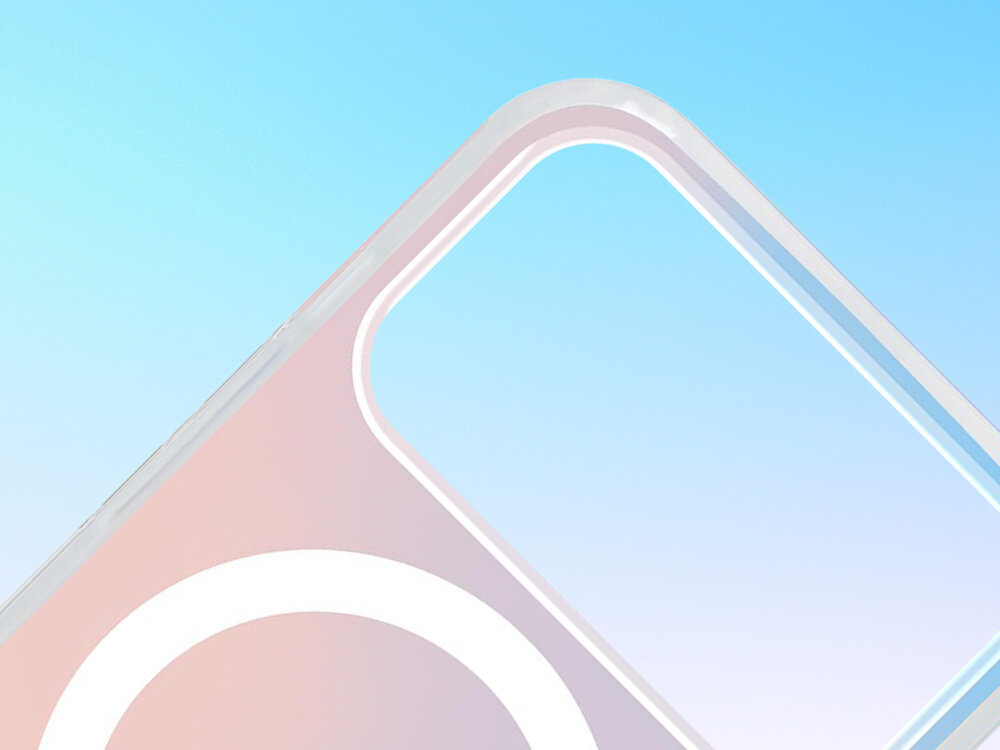 Etui 3MK Rainbow GuardX MagCase do Apple iPhone 17 Pro Wielokolorowy, magsafe, modele, iphone, samsung, Współpraca, na niebieskim tle etui ze skosa