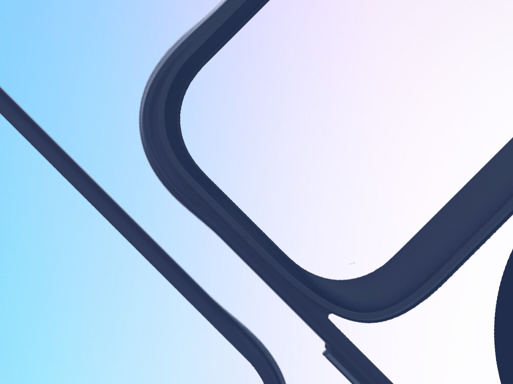 Etui 3MK Satin Guardx MagCase do Apple iPhone 17 Pro Max Niebieski, unikatowe, ramka, satynowa, komfort, na niebieskim tle pod skosem kawałek etui górnej partii oraz tylna część