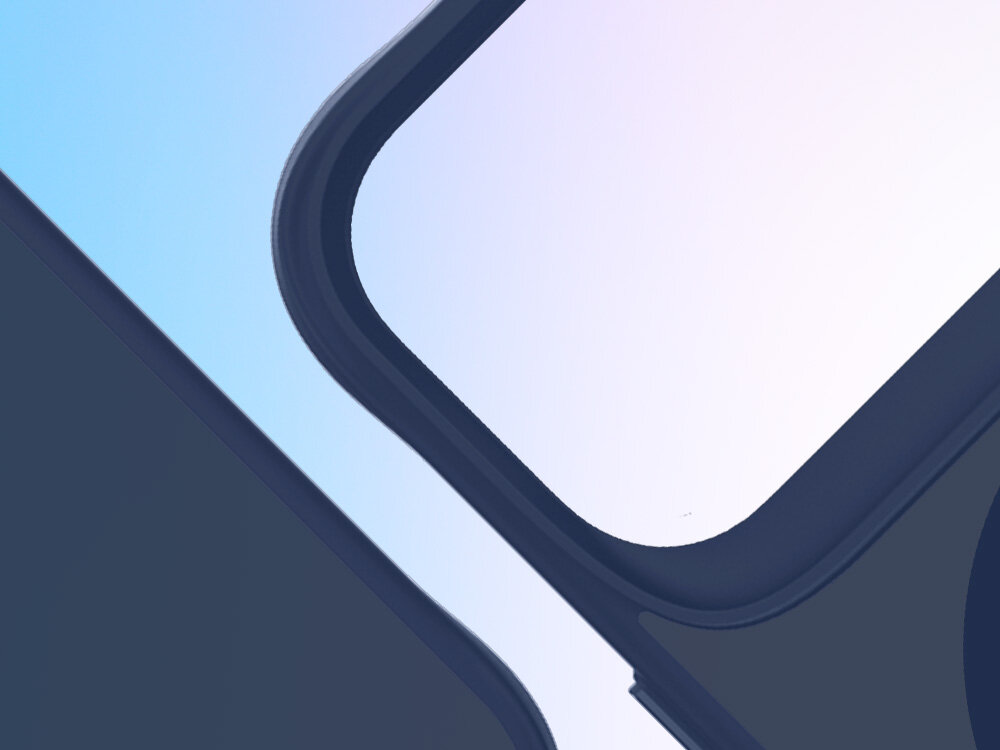 Etui 3MK Smoke Guardx MagCase do Apple iPhone 17 Pro Niebieski, kompatybilne, magnesy, wygodne, stylowe, magsafe, na niebieskim tle pod skosem kawałek etui górnej partii oraz tylna część