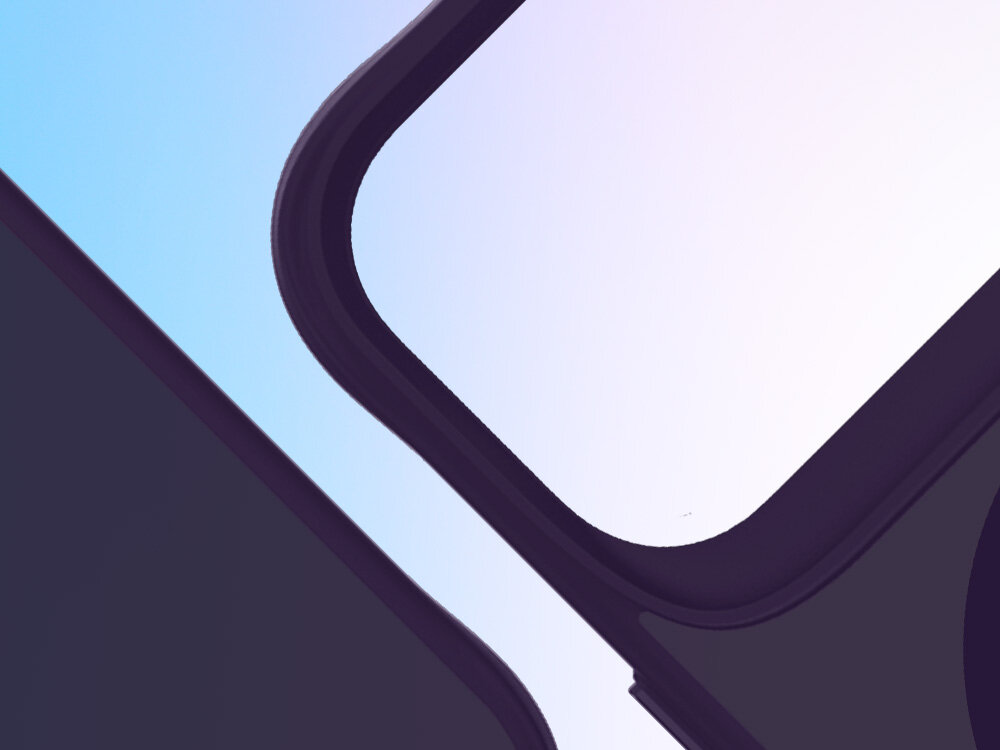 Etui 3MK Smoke Guardx MagCase do Apple iPhone 17 Pro Max Fioletowy, kompatybilne, magnesy, wygodne, stylowe, magsafe, na Fioletowym tle pod skosem kawałek etui górnej partii oraz tylna część