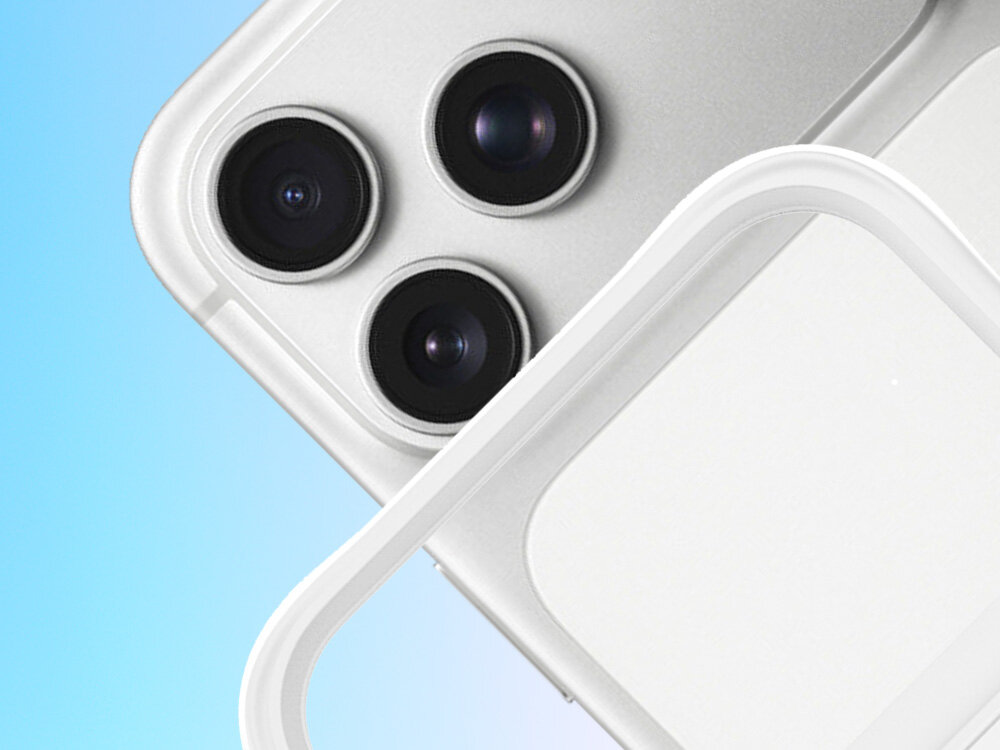 Etui 3MK Smoke Guardx MagCase do Apple iPhone 17 Pro Max Biały, ochrona, oryginalny, wysublimowany, spojrzenia, na Białym tle pod skosem od połowy w górę etui