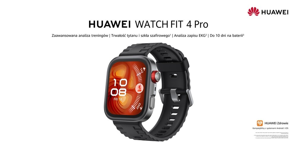 Smartwatch HUAWEI Watch Fit 4 Pro kv początek opisu