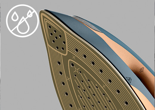 Zbliżenie na stopę generatora pary GV9920. Symbol przekreślonych kropli w okręgu.