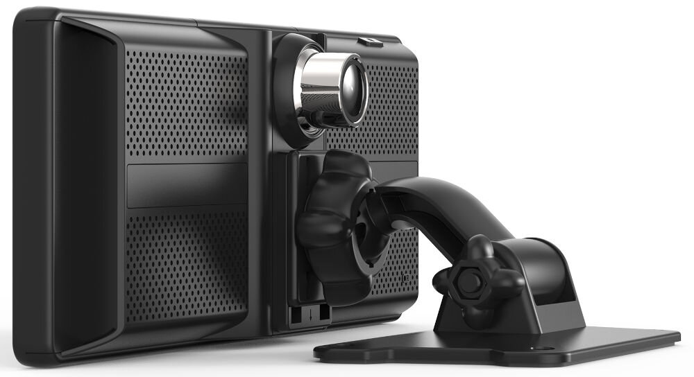 Tablet XENSO X8 montaż Plug & Play USB Typ C AUX Bluetooth Wi-Fi kompatybilność, tablet po skosie na białym tle