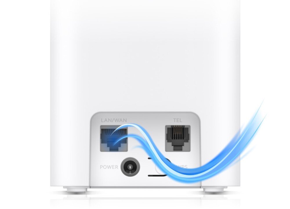 Router HUAWEI Zowee 5G zbliżenie na tylny panel routera z gniazdami opisanymi jako LAN/WAN, TEL, POWER oraz przyciskiem WPS i slotem na kartę