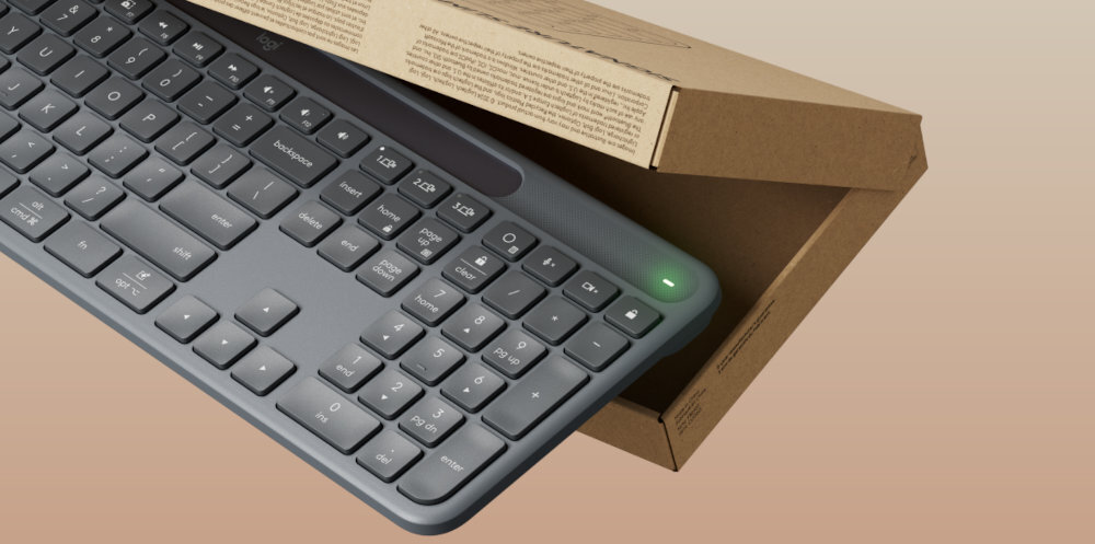 LOGITECH Slim Solar+ bezprzewodowemu połączeniu od razu po wyjęciu z opakowania - klawiatura wyciągana z pudełka