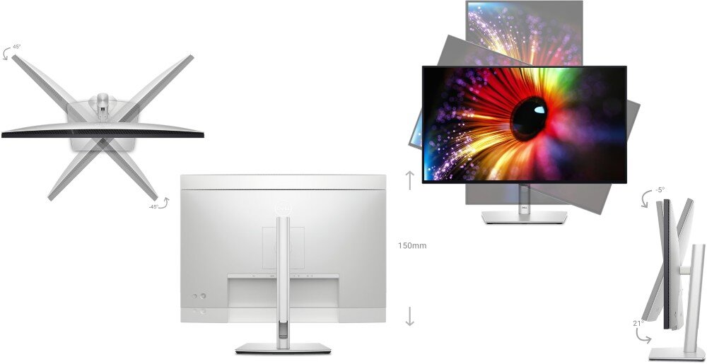 Monitor DELL UltraSharp U2724D 27 2560x1440px IPS 120Hz regulacja pozycja ramka
