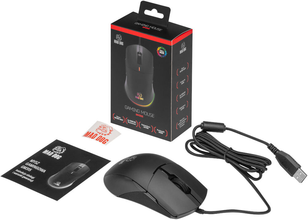 Mysz MAD DOG GM315 Czarny