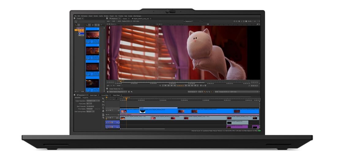 Laptop Lenovo ThinkPad z wbudowaną kamerą pokazujący zaawansowane renderowanie 3D wyspy w oprogramowaniu modelowania  - Kamera IR 5 Mpix 