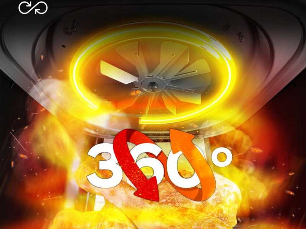 Air Fryer Frytkownica beztłuszczowa TURBOTRONIC TT-AFG5 system cyrkulacji powietrza 3D, równomierne przyotowanie potraw, oszczędność czasu