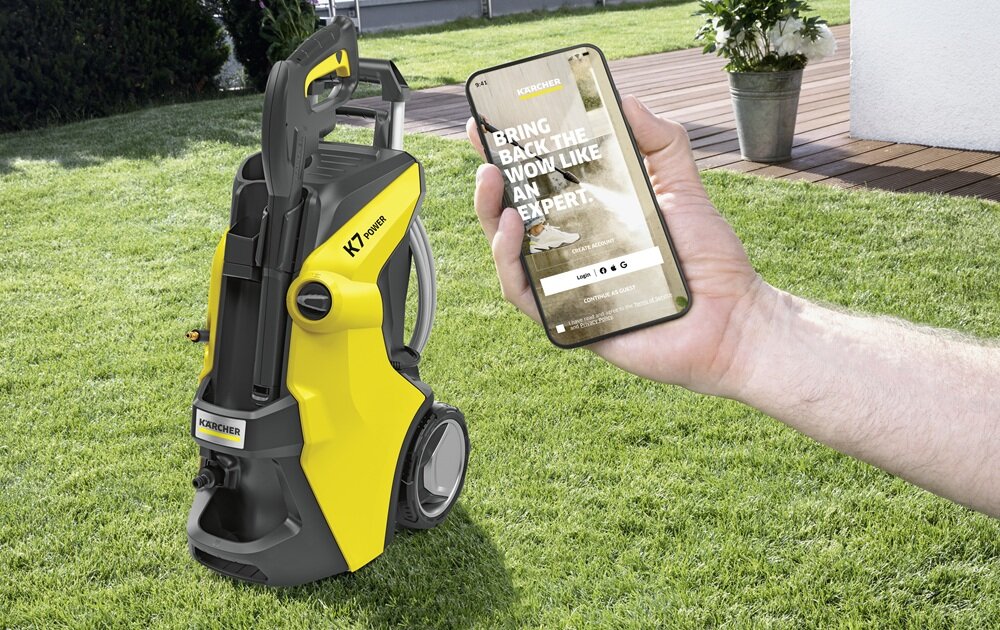 Myjka ciśnieniowa Karcher Power Flex K 7 w użyciu z aplikacją
