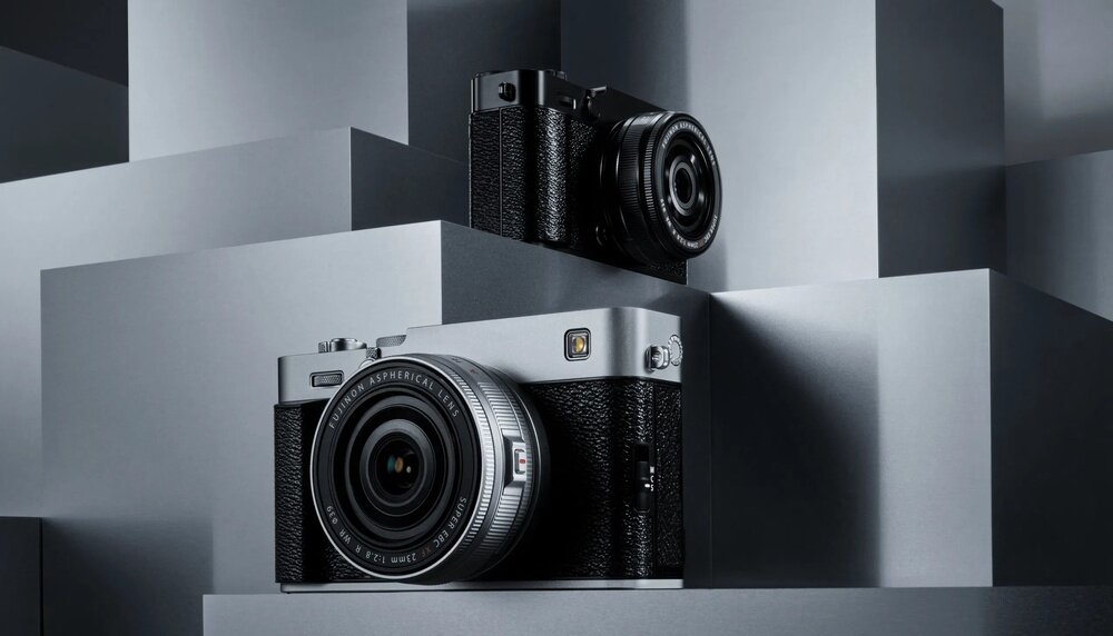 Aparat bezlusterkowy FUJIFILM X-E5 z aluminiową konstrukcją, manualną obsługą i klasycznym designem