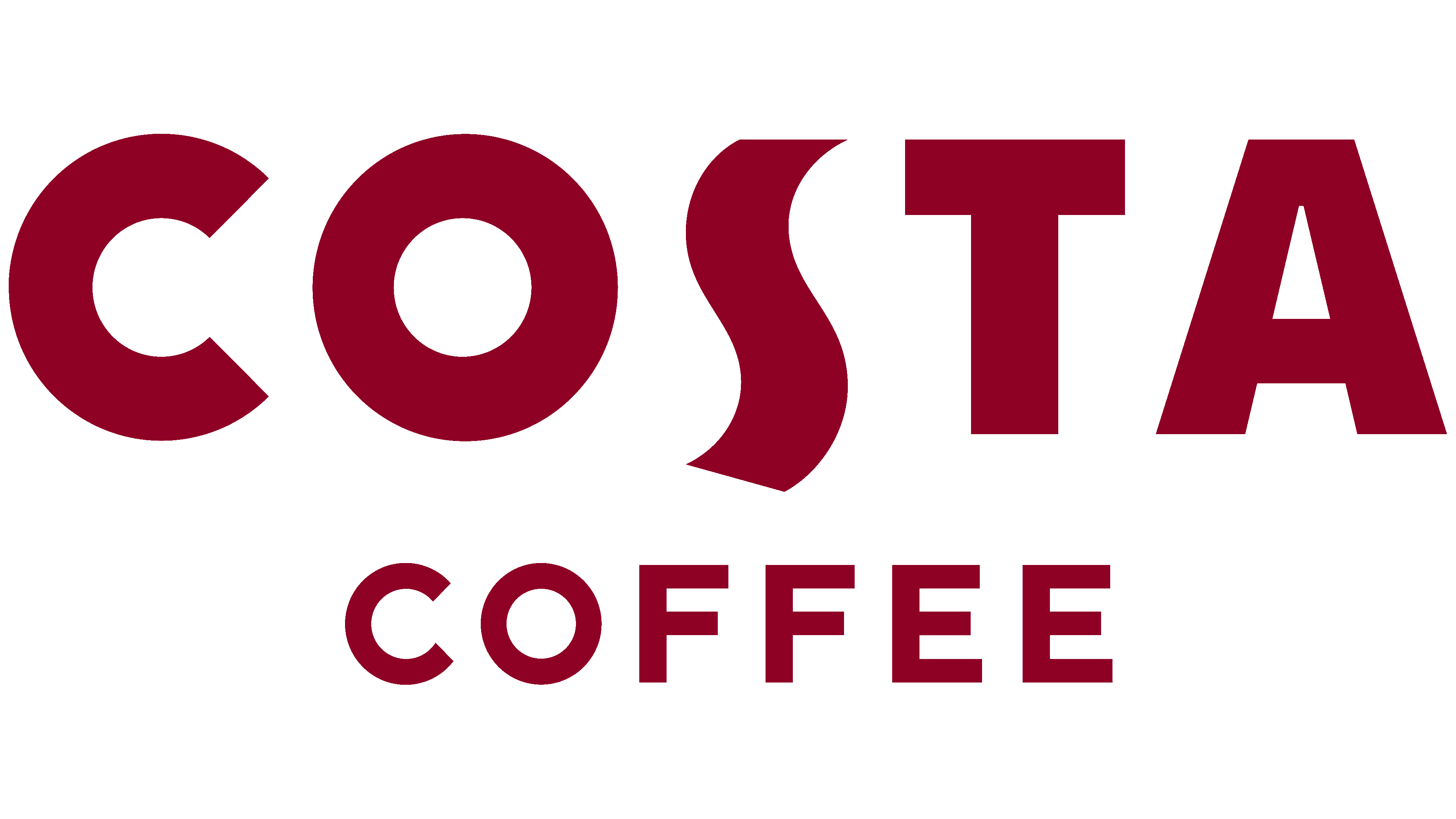 Logo z napisem \'COSTA COFFEE\' w kolorze bordowym na białym tle.