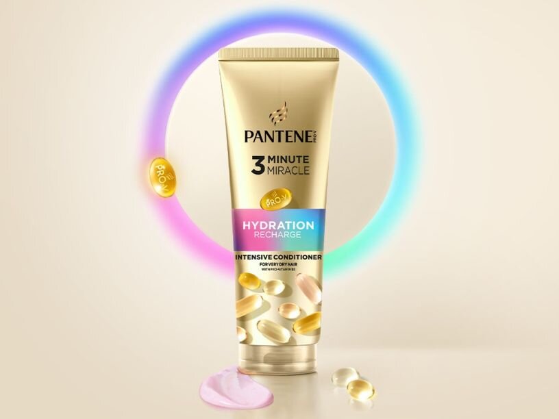 Maska PANTENTE Pro-V Hydration Recharge 3 minutes 220 ml dla suchych i piszących się włosów, lekka formuła, intensywane nawilżenie, zdrowy wygląd włosów