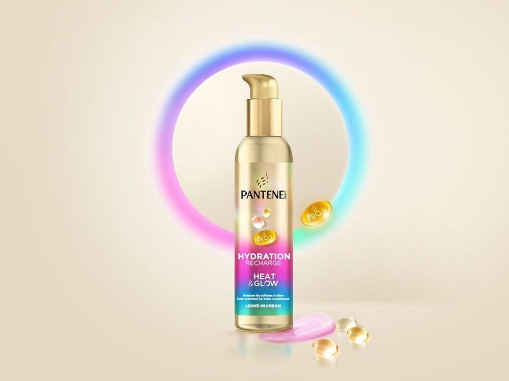 Serum PANTENTE Pro-V Hydration Recharge Heat & Glow 135 ml dla suchych i piszących się włosów, lekka formuła, intensywane nawilżenie, zdrowy wygląd włosów