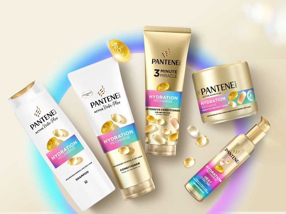 Serum PANTENTE Pro-V Hydration Recharge Heat & Glow 135 ml do włosów farbowanych, odzywienie bez obciążenia, lepszy rezultat