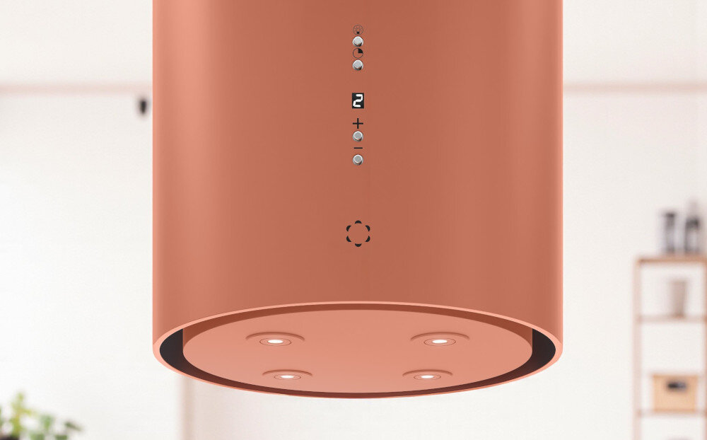 Okap GLOBALO Callia Isola 39.1 trzy poziomy prędkości sterowanie boost moc regulacja Oświetlenie Power led panel Soft-Touch dotykowy