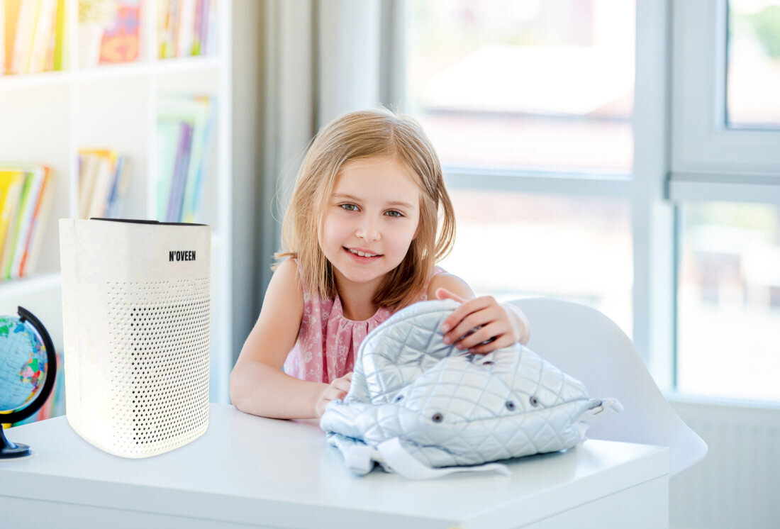 Osuszacz NOVEEN DH450 dwa tryby działania osuszanie oczyszczanie powietrze filtr HEPA12 filtracja cząstki wielkość poprawa jakość