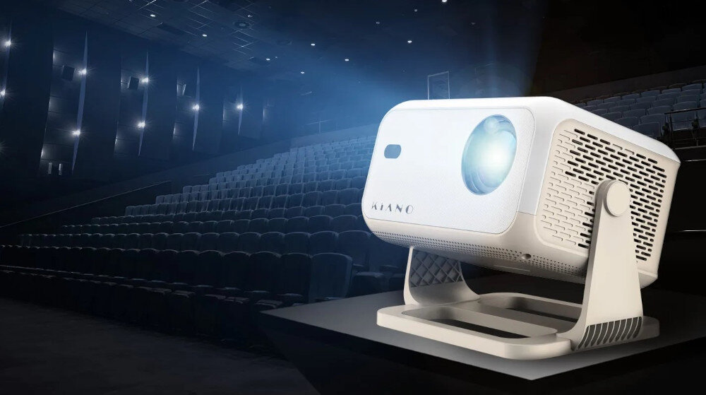 Projektor KIANO Chill domowa rozrywka kino filmy relaks w domu, projektor na podstawce w sali kinowej