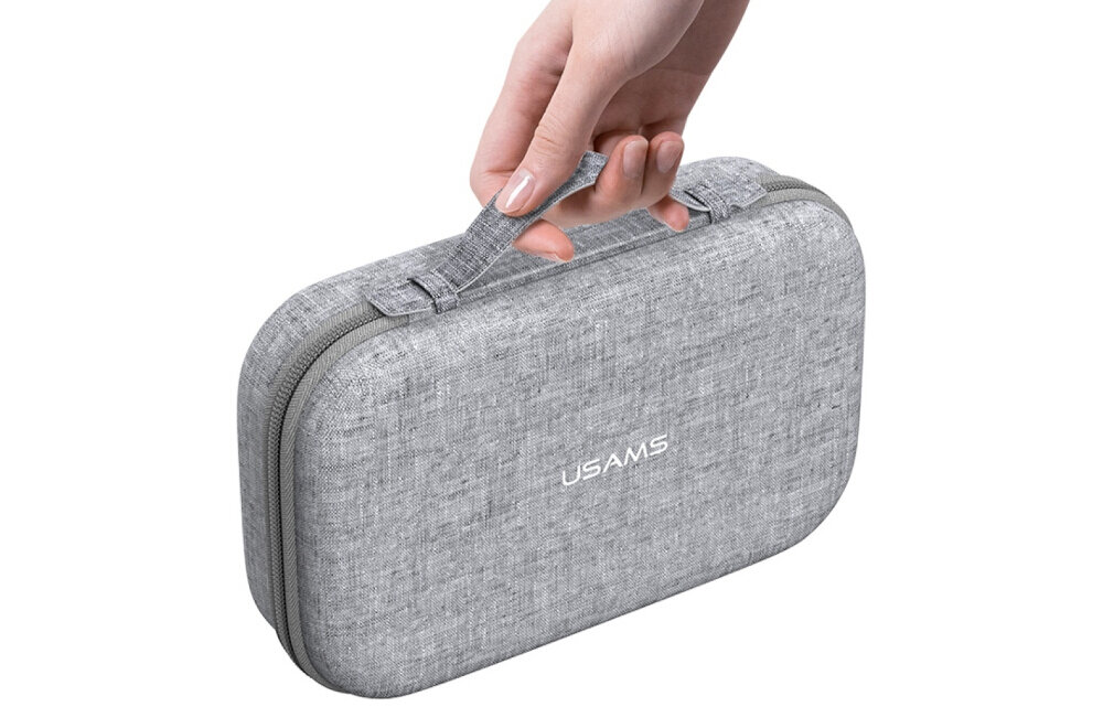 Etui ochronne USAMS JX Series 10.6 Szary, przechowywanie, bezpieczne, schowek, ochrona, etui trzymane w dłoni za uchwyt na białym tle