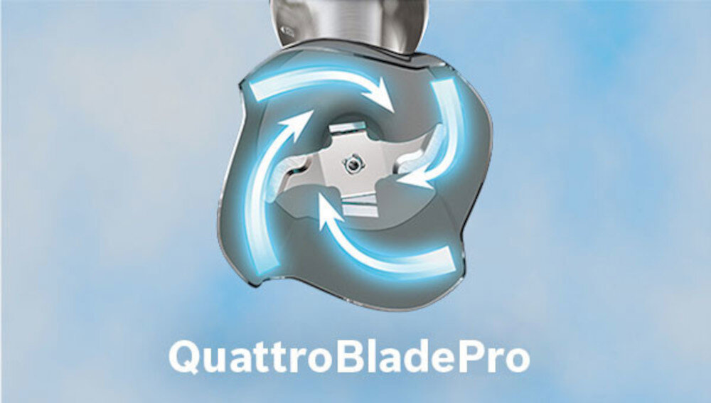 Blender BOSCH ErgoMaster MSM6M831 Ostrze QuatroBlade Pro poczwórne ostrza ukształtowanie stopy zasysanie naczynie zagarniane do wewnątrz i poddawane szybkiemu rozdrabnianiu