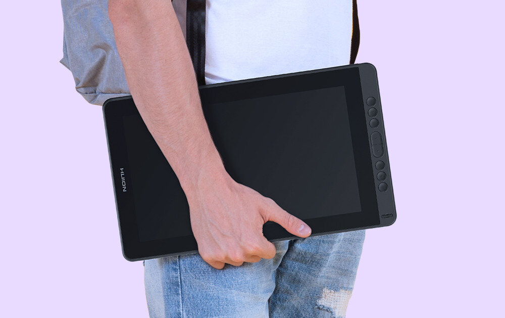 Tablet graficzny HUION Kamvas 13 Fioletowy wymiary wielkość działanie przeznaczenie cechy