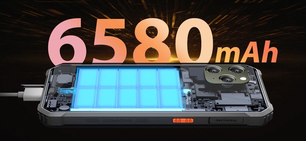 Smartfon BLACKVIEW BV5300 Plus akumulator o pojemności 6580 mAh reverse charging