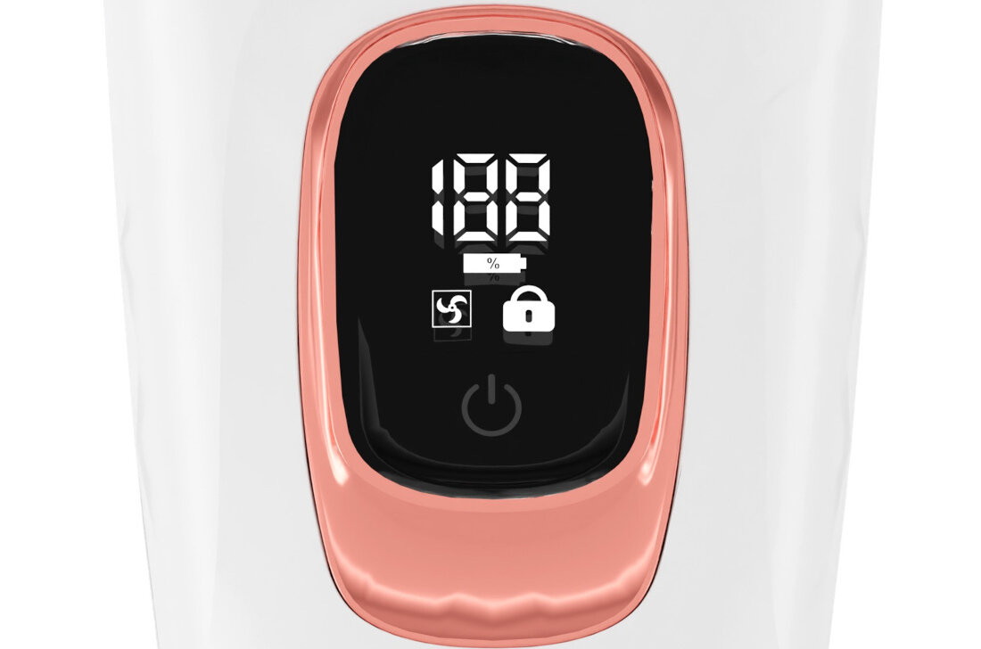 Depilator BEAUTIFLY Multismooth Epil Widoczność i pełna kontrola Cyfrowy wyświetlacz informacja stan baterii tryb pracy lampka LED podświetlenie zabieg jest precyzyjny efekty widoczne od razu