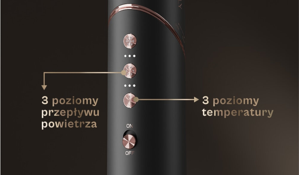 Suszarko-lokówka BEAUTIFLY Multi Styler Stylebliss Noir Kontrola i bezpieczeństwo regulacji temperatury i nawiewu w trzech poziomach  dopasowanie stylizacja funkcja zimnego strzału