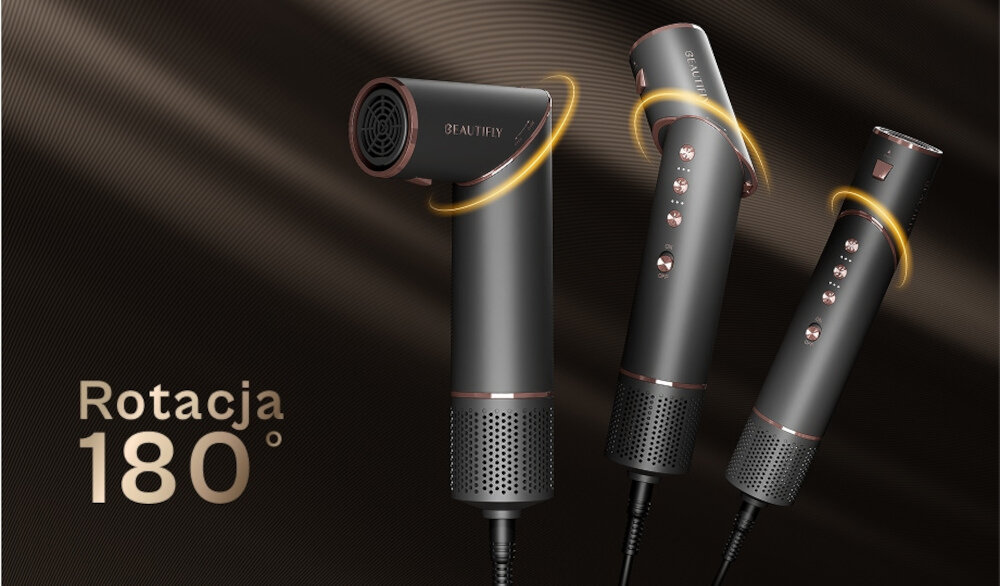 Suszarko-lokówka BEAUTIFLY Multi Styler Stylebliss Noir Komfort w każdej pozycji Obracany o 180° uchwyt ułatwienie stylizacja wygoda komfort