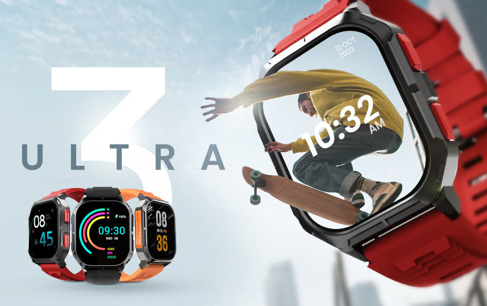 Smartwatch HIFUTURE FutureFit Ultra 3 ekran bateria czujniki zdrowie sport pasek ładowanie pojemność rozdzielczość łączność sterowanie krew puls rozmowy smartfon aplikacja