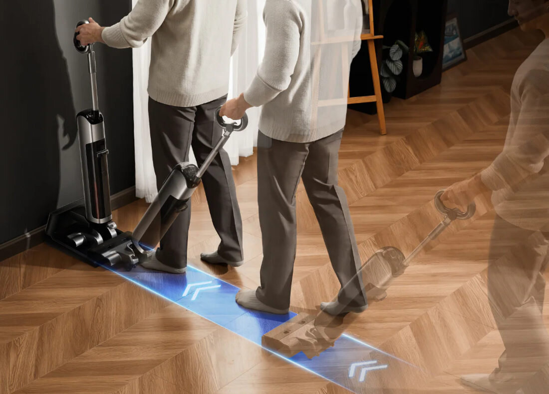 Odkurzacz UWANT D700 z funkcją mopowania i stacją ładowania Szary Wygodne dokowanie Stacja dokująca dla seniorów i osób o małej sile