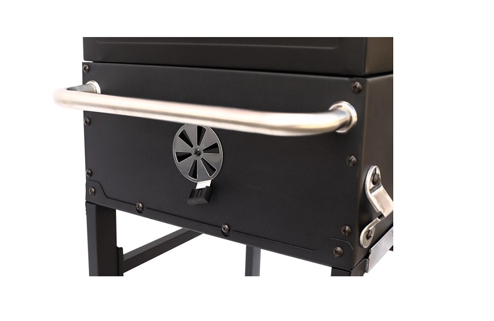 Grill węglowy GRILL CHEF Comfort Basic 11528 Wysoka jakość pełna mobilność stalowe uchwyty listwy ozdobne stal szlachetna kółka