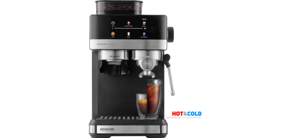 Ekspres SENCOR SES 5000SS  zdjęcie lifestyle Tryby Hot&Cold Dwa tryby pracy gorące espresso, jak i cold brew