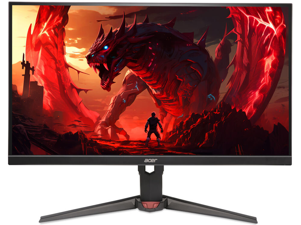 Monitor ACER XV270F5bmiiprzx 27 cali 1920x1080px IPS 520Hz 0.5 ms [GTG]  prezentacja monitora na białym tle od przodu 520 Hz 0,5 ms GTG FreeSync Premium zastosowanie do gier grafiki pracy komfort