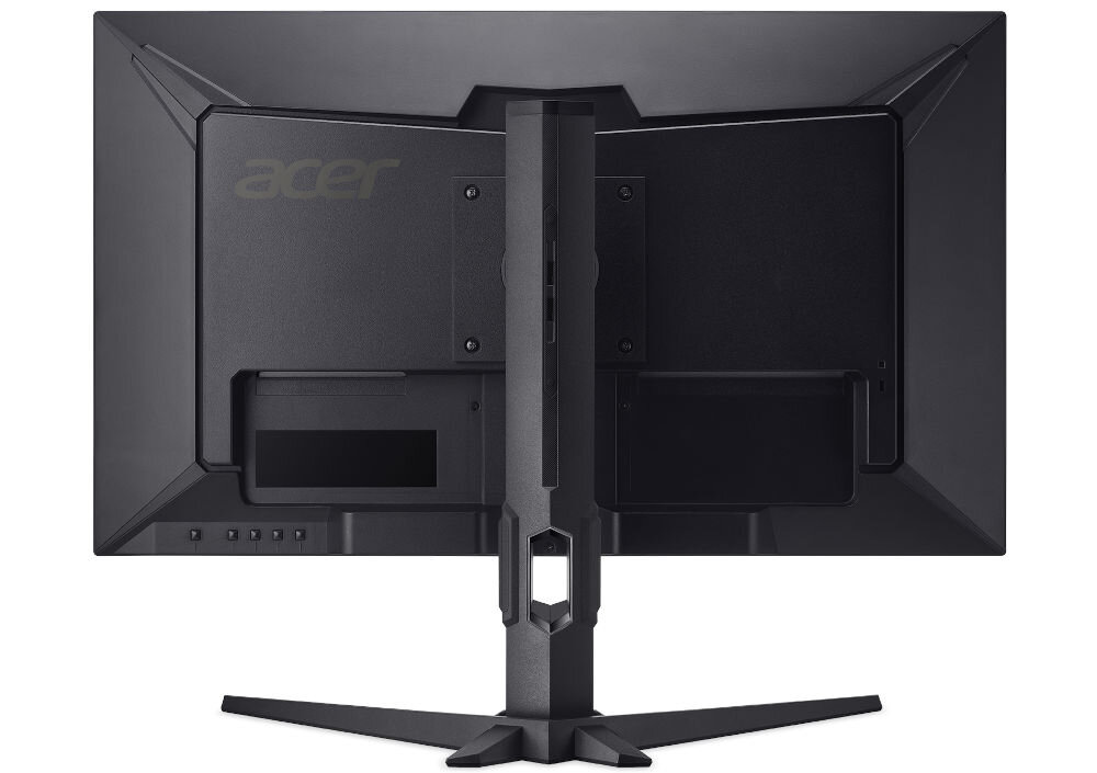 Monitor ACER XV270F5bmiiprzx 27 cali 1920x1080px IPS 520Hz 0.5 ms [GTG]  prezentacja monitora od tyłu na białym tle VESA 100 mm łatwe stabilne przymocowanie oszczędność miejsca uchwyt biurkowy VESA zwiększa powierzchnię roboczą dopasowanie ustawienia ekranu organizacja pracy
