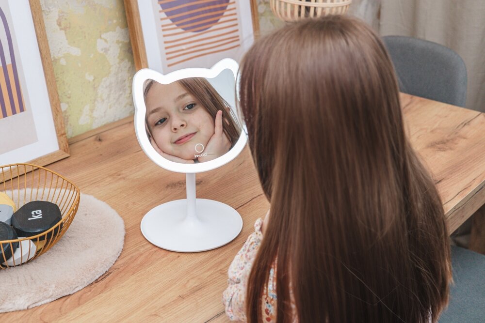 Lusterko kosmetyczne INNOGIO Gioperfect Biały kotek z praktyczną podstawką