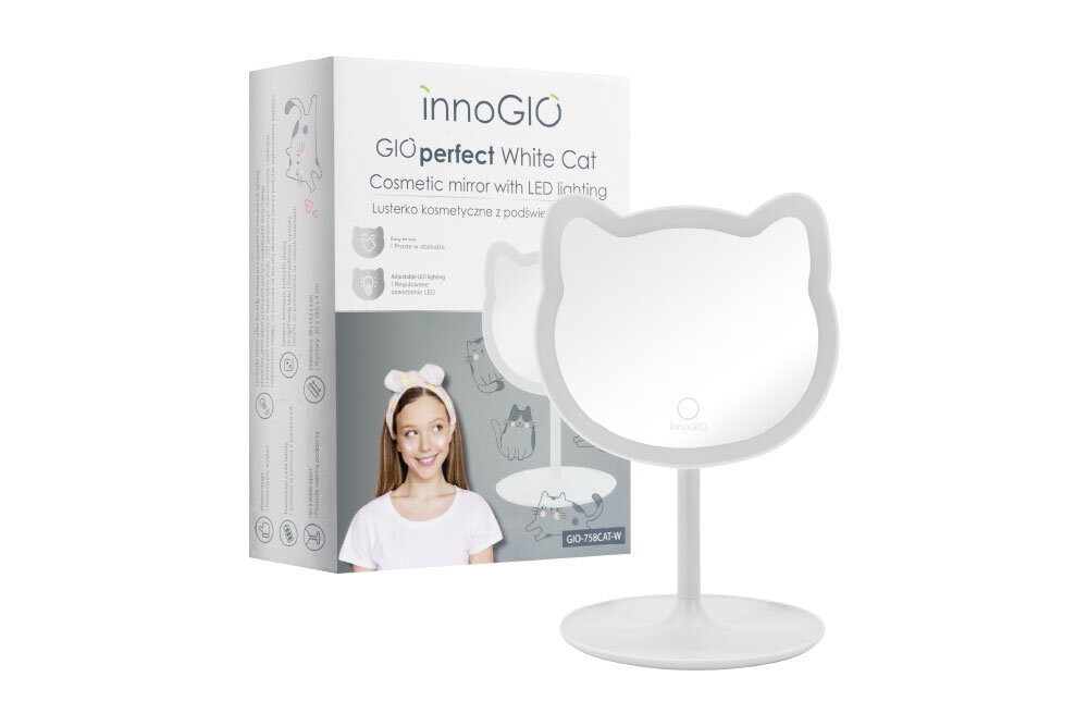 Lusterko kosmetyczne INNOGIO Gioperfect Biały kotek dla małej księżniczki