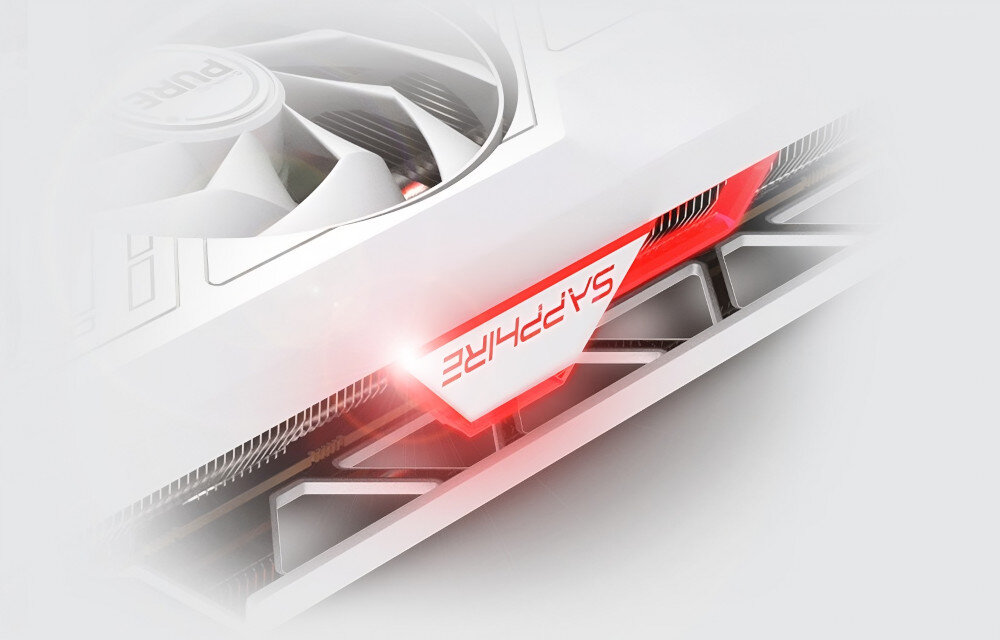 Karta graficzna SAPPHIRE Pure Radeon RX 7800 XT 16GB kolor wygląd styl podświetlenie logo