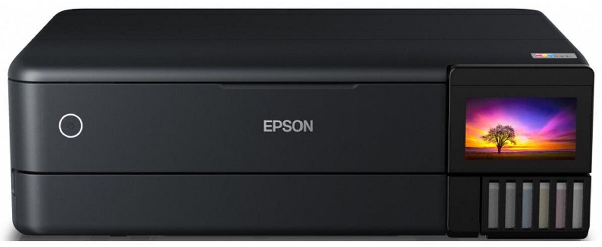Urządzenie wielofunkcyjne EPSON EcoTank L8180 drukowanie skanowanie kopiowanie tusz jakość kolor czerń zbiornik przyciski płynność oszczędność wymiary