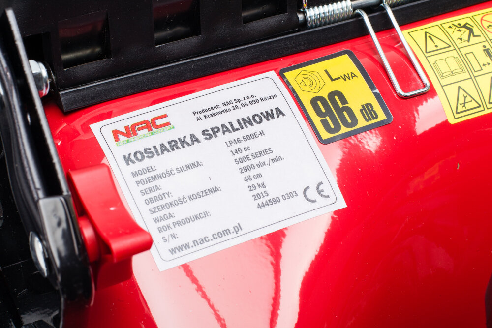 Kosiarka spalinowa NAC LP 46-500E-H silnik Briggs & Stratton długa bezawaryjna praca pojemność silnika prędkość obrotowa górnozaworowy model