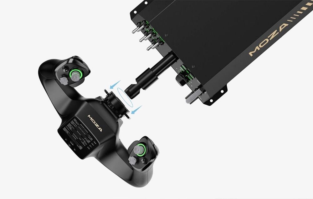 Baza na joystick yoke MOZA Racing AY210 (PC) Proces montażu joysticka MOZA na bazie MOZA Force Feedback, MCLS1, turbulencje, realizm lotniczy