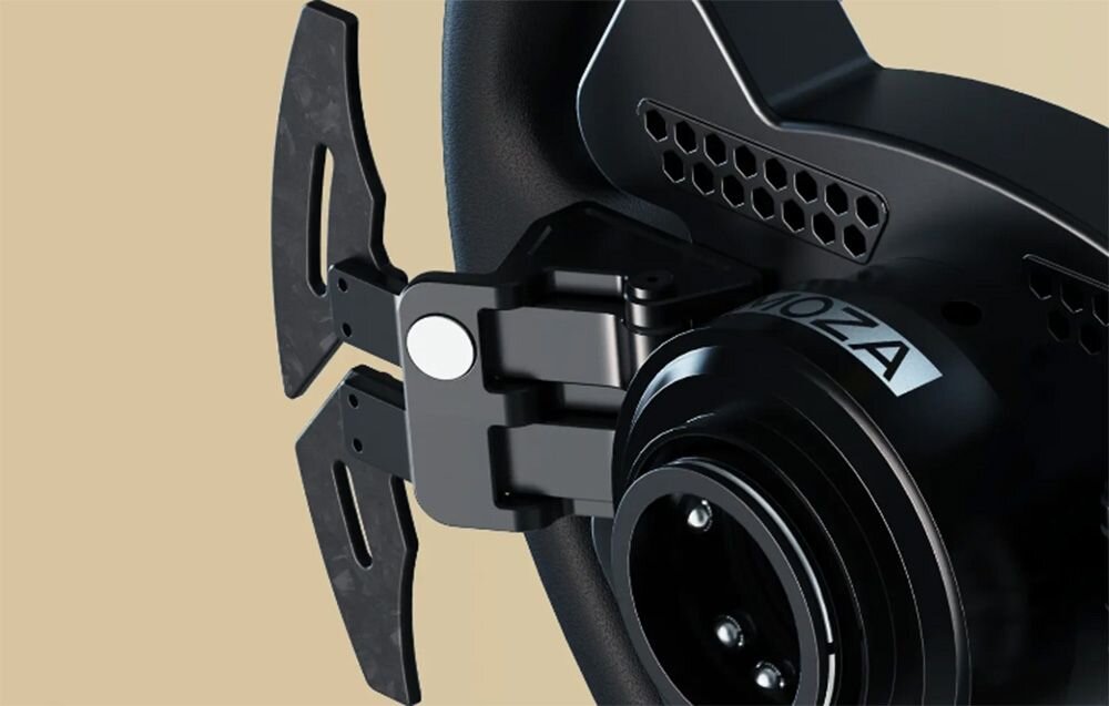 Kierownica MOZA Racing RS V2 RS25 (PC) Elementy montażowe kierownicy gamingowej z białym napisem MOZA wymiana kierownicy, stabilne mocowanie, system wyścigowy, szybkozłączka