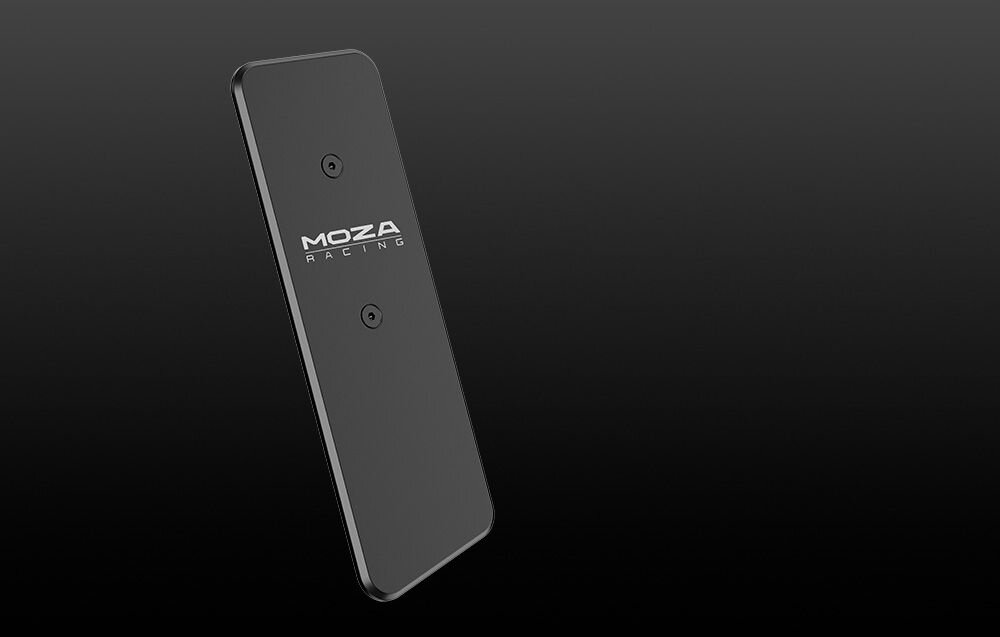 Nakładka pedału gazu do CRP2 MOZA Racing RS073 Widok na pedał gazu na czarnym tle pedał stojący, ergonomia jazdy, wygoda, auto sportowe