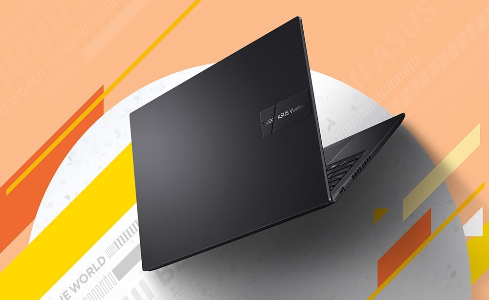 Otwarty laptop ASUS VivoBook 16 z widocznym ekranem i zawiasem 180° – Komfort i funkcje użytkowe