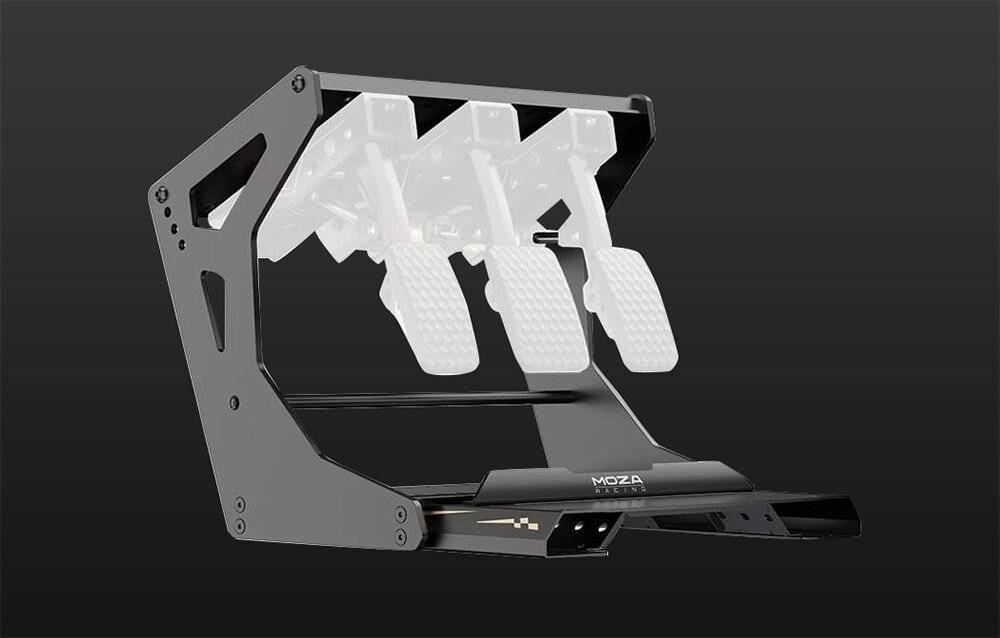 Mocowanie odwrotne pedałów MOZA Racing CRP2 RS075 Mocowanie odwrotne pedałów CRP2 na szarym tle
