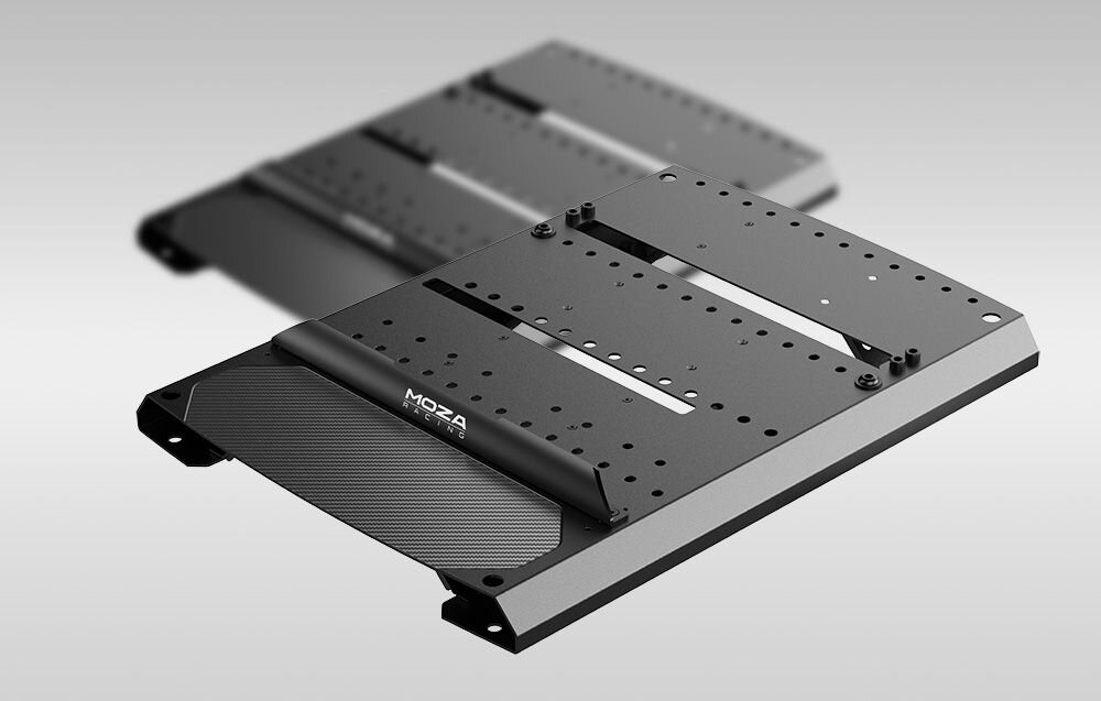 Mocowanie do pedałów mBooster/CRP/CRP2 MOZA Racing RS083 Dwa mocowania do pedałów Moza Racing nachodzące na siebie łatwa instalacja, montaż odwrócony, elastyczność ustawień, adapter pedałów