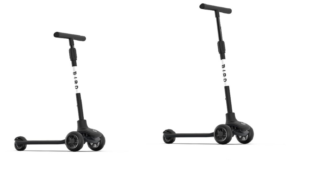 Hulajnoga dla dzieci BIRD Birdie Czarny kierownica regulowana z aluminium klasy lotniczej antypoślizgowe rączki z gumową powłoką ergonomiczny kształt wysokość kierownicy do 94 cm