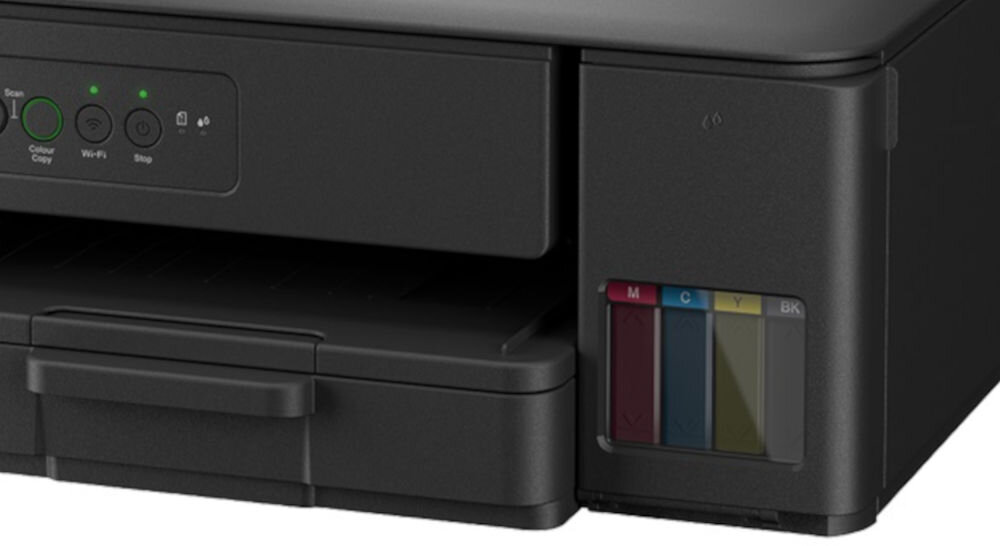 Urządzenie wielofunkcyjne BROTHER DCPT435WYJ1 Druk w kolorze, Wi-Fi zbliżenie na okienko z poziomem atramentu wskaźnik atramentu z przodu kontrola zużycia